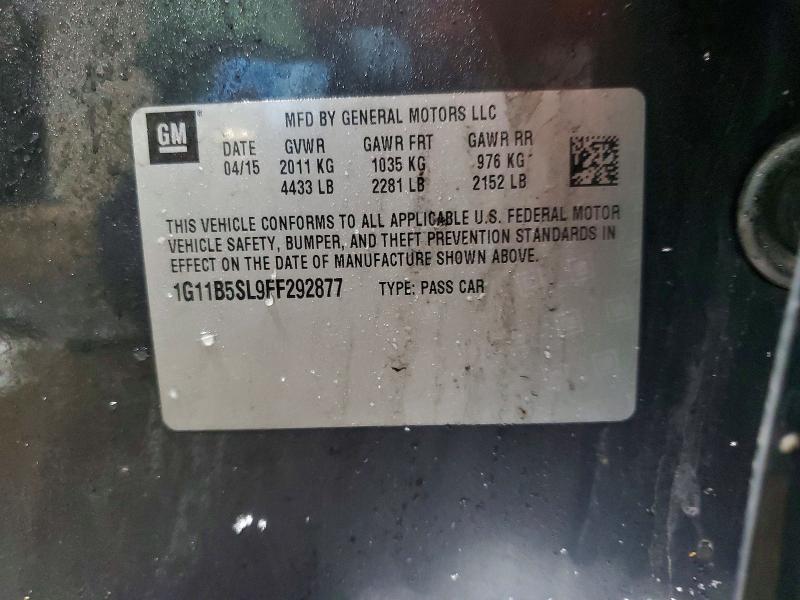 Aukcja sprzedaży 2015 Chevrolet Malibu, vin: 1G11B5SL9FF292877, numer aukcji: 76169435
