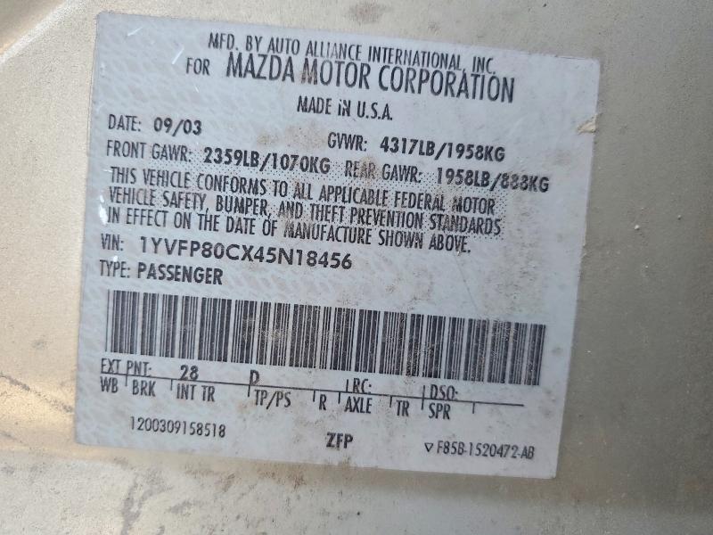 Auction sale of the 2004 Mazda 6, vin: 1YVFP80CX45N18456, lot number: 77879835