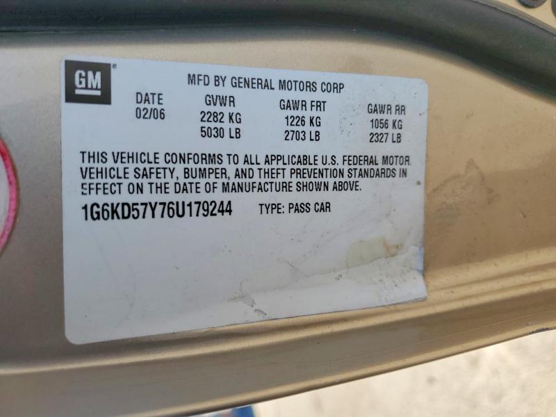 Продаж на аукціоні авто 2006 Cadillac Dts, vin: 1G6KD57Y76U179244, номер лоту: 76906065