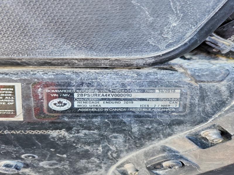 77209685 :رقم المزاد ، 2BPSURKA4KV000090 vin ، 2019 Ski-doo Snowmobile مزاد بيع
