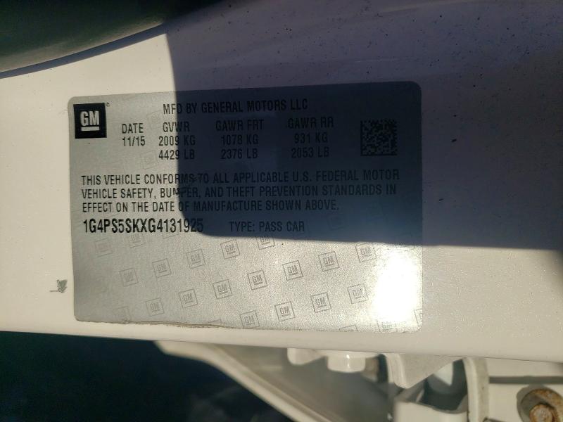 Aukcja sprzedaży 2016 Buick Verano, vin: 1G4PS5SKXG4131925, numer aukcji: 76958355