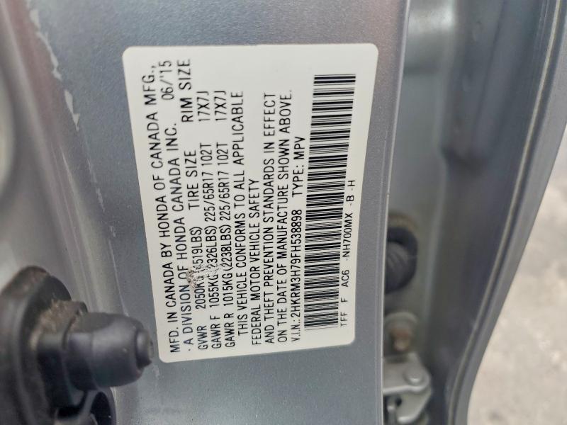 73059045 :رقم المزاد ، 2HKRM3H79FH538898 vin ، 2015 Honda Cr-v مزاد بيع