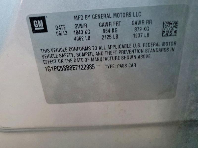75277965 :رقم المزاد ، 1G1PC5SB8E7122985 vin ، 2014 Chevrolet Cruze مزاد بيع