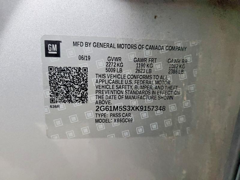 Aukcja sprzedaży 2019 Cadillac Xts, vin: 2G61M5S3XK9157348, numer aukcji: 77906445