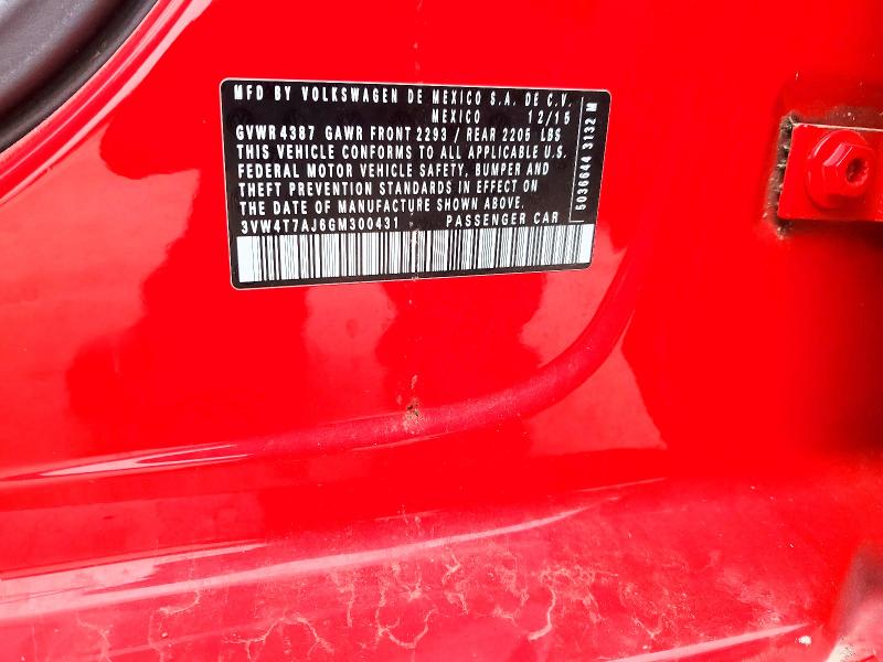 Продажа на аукционе авто 2016 Volkswagen Jetta, vin: 3VW4T7AJ6GM300431, номер лота: 76921755