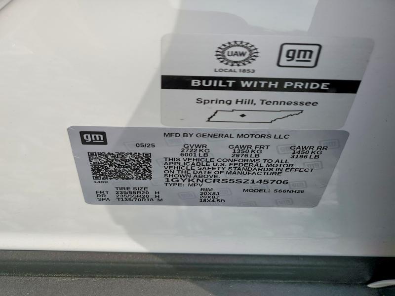 Aukcja sprzedaży 2025 Cadillac Xt5, vin: 1GYKNCRS5SZ145706, numer aukcji: 76979475