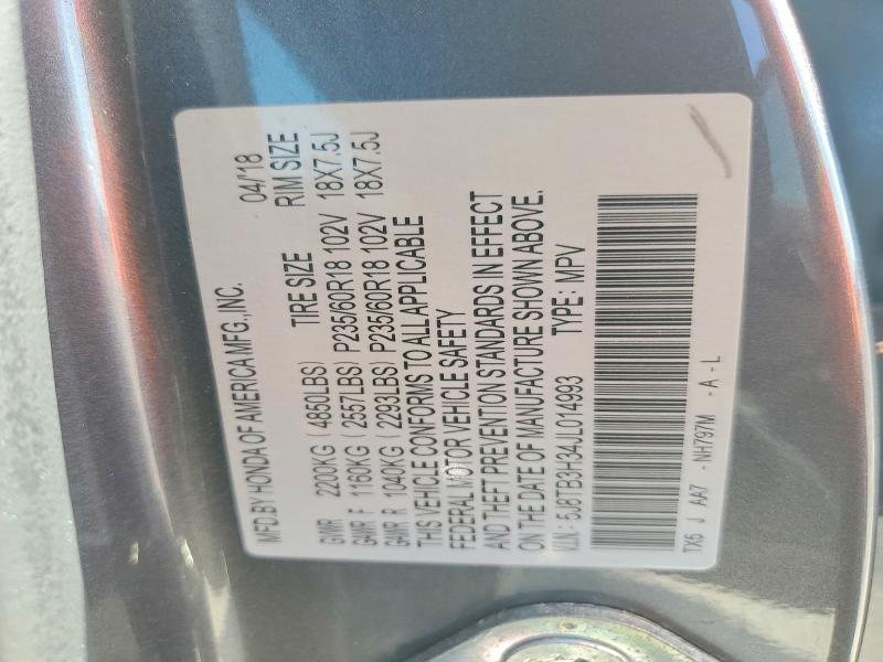 Aukcja sprzedaży 2018 Acura Rdx, vin: 5J8TB3H34JL014993, numer aukcji: 78188295