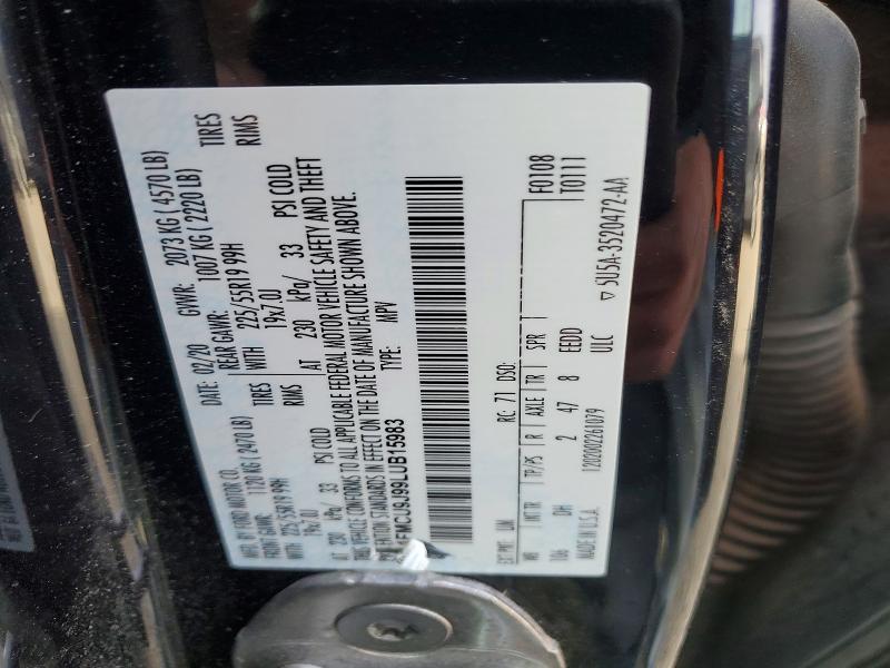 2020 Ford Escape მანქანა იყიდება აუქციონზე, vin: 1FMCU9J99LUB15983, აუქციონის ნომერი: 77090005