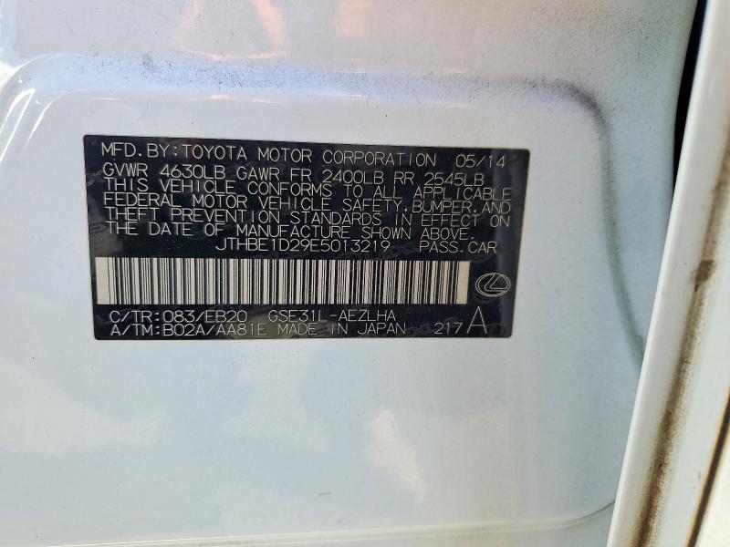 77179485 :رقم المزاد ، JTHBE1D29E5013219 vin ، 2014 Lexus Is مزاد بيع