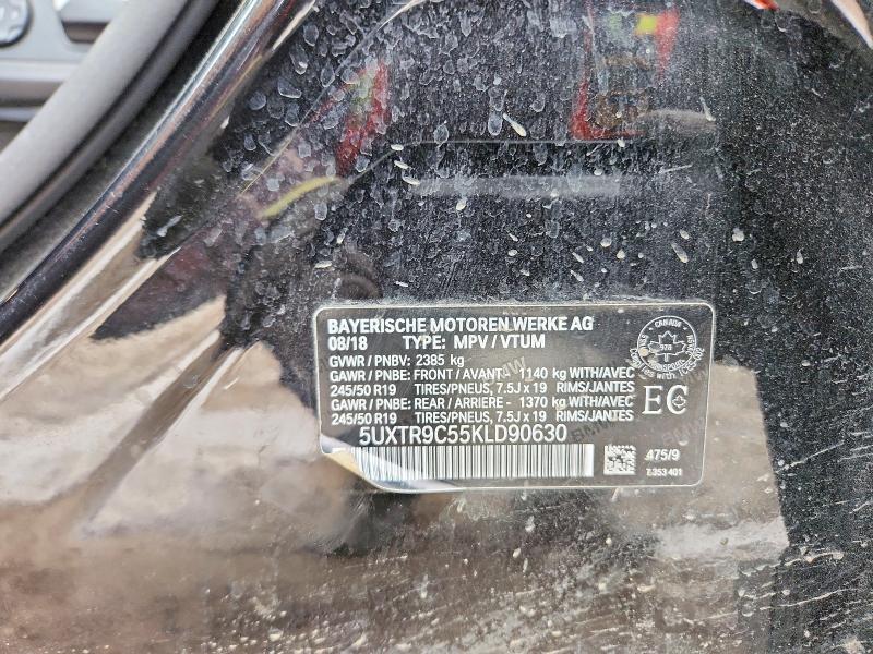 2019 Bmw X3 მანქანა იყიდება აუქციონზე, vin: 5UXTR9C55KLD90630, აუქციონის ნომერი: 78242145