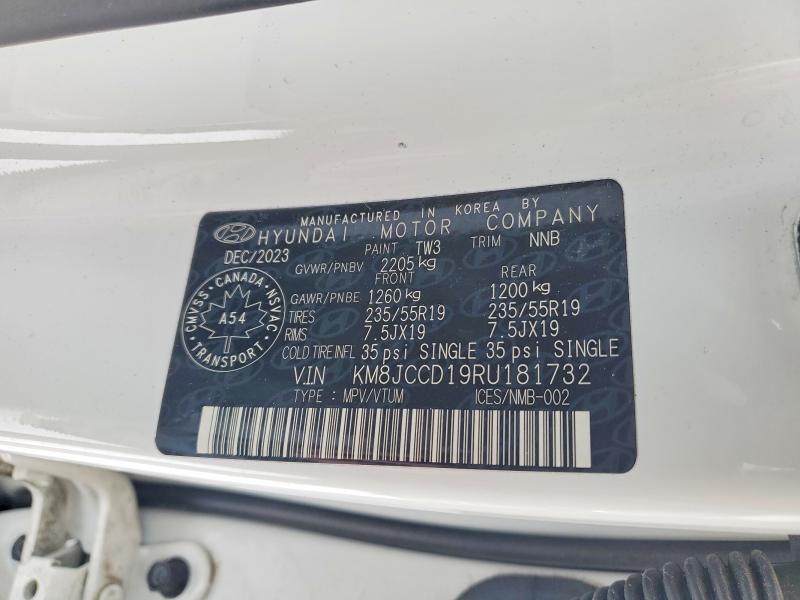 2024 Hyundai Tucson მანქანა იყიდება აუქციონზე, vin: KM8JCCD19RU181732, აუქციონის ნომერი: 75880785