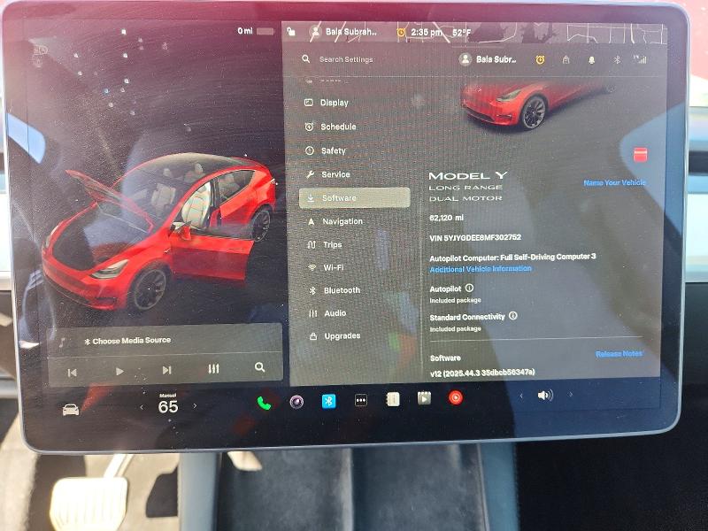 Продажа на аукционе авто 2021 Tesla Model Y, vin: 5YJYGDEE8MF302752, номер лота: 75853555