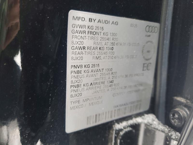 2025 Audi Q5 მანქანა იყიდება აუქციონზე, vin: WA15AAGU1S2017215, აუქციონის ნომერი: 75994905