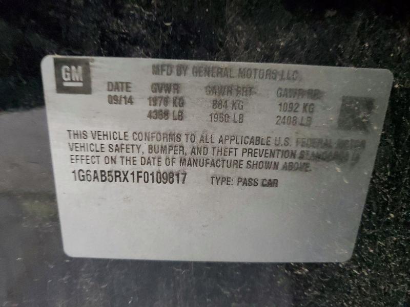 76984845 :رقم المزاد ، 1G6AB5RX1F0109817 vin ، 2015 Cadillac Ats مزاد بيع