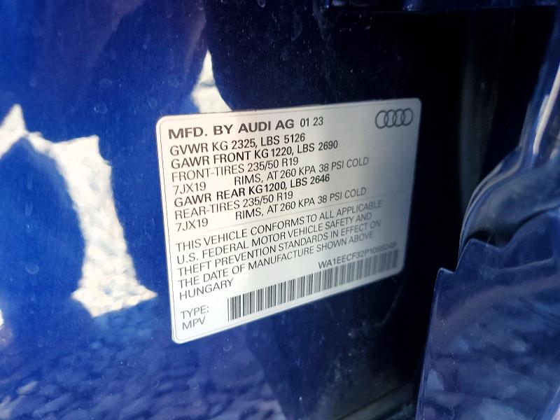 2023 Audi Q3 მანქანა იყიდება აუქციონზე, vin: WA1EECF32P1088249, აუქციონის ნომერი: 78439645