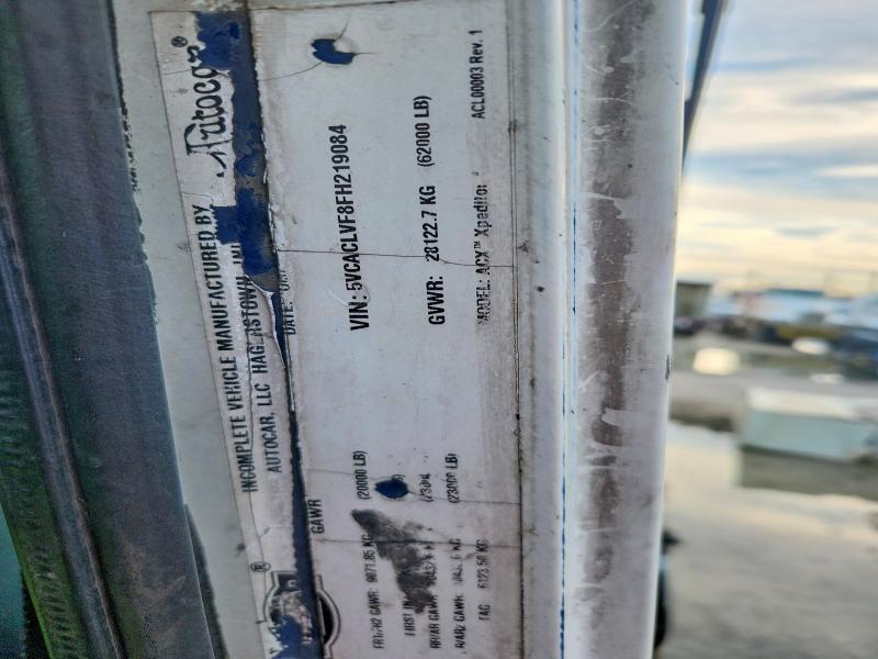 Продаж на аукціоні авто 2015 Autocar Llc Xpeditor, vin: 5VCACLVF8FH219084, номер лоту: 75054345