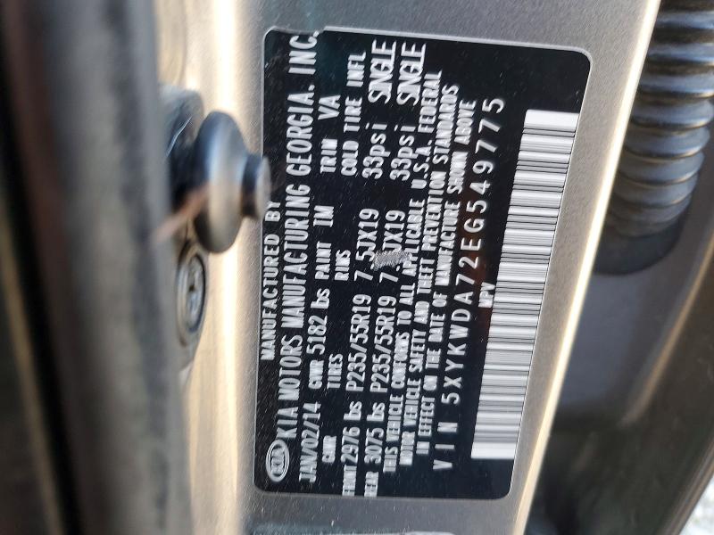 Aukcja sprzedaży 2014 Kia Sorento, vin: 5XYKWDA72EG549775, numer aukcji: 76719515