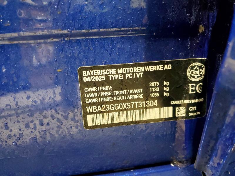 Продаж на аукціоні авто 2025 Bmw 228xi, vin: WBA23GG0XS7T31304, номер лоту: 78677245