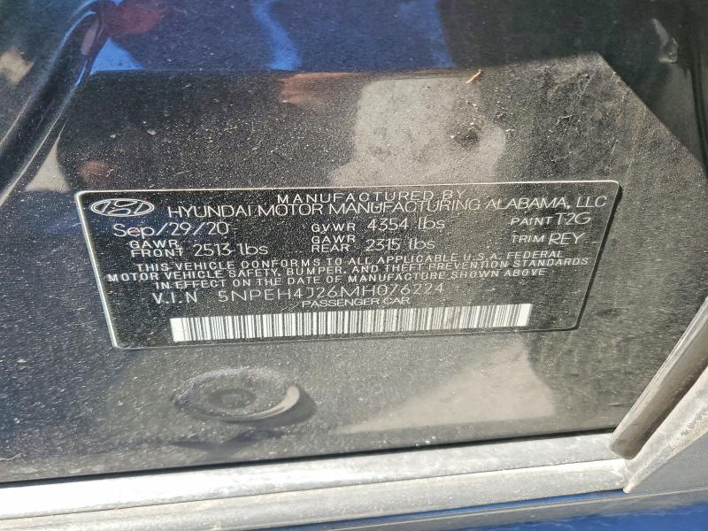 Aukcja sprzedaży 2021 Hyundai Sonata, vin: 5NPEH4J26MH076224, numer aukcji: 78833125