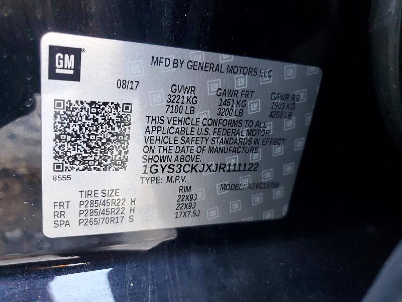 Aukcja sprzedaży 2018 Cadillac Escalade, vin: 1GYS3CKJXJR111122, numer aukcji: 78601495