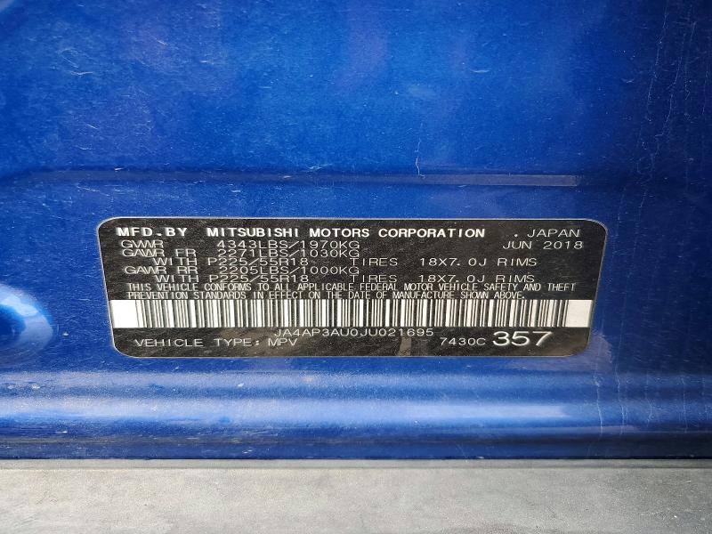 Продаж на аукціоні авто 2018 Mitsubishi Outlander Sport, vin: JA4AP3AU0JU021695, номер лоту: 74873865