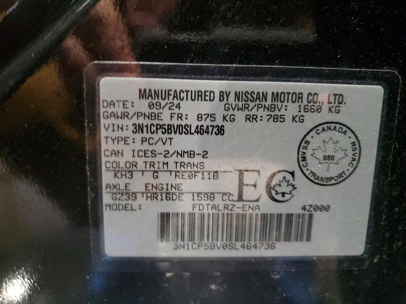 2025 Nissan Kicks Play მანქანა იყიდება აუქციონზე, vin: 3N1CP5BV0SL464736, აუქციონის ნომერი: 76928395