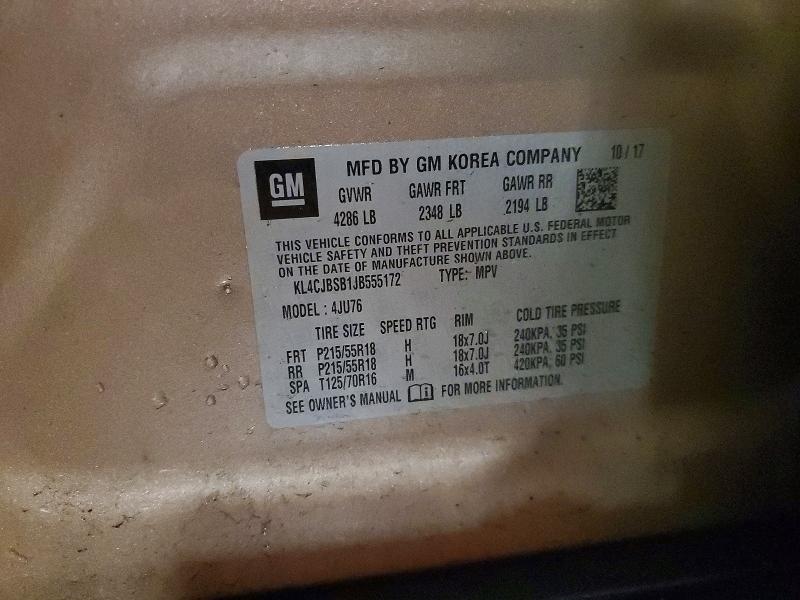 Продаж на аукціоні авто 2018 Buick Encore, vin: KL4CJBSB1JB555172, номер лоту: 75548115