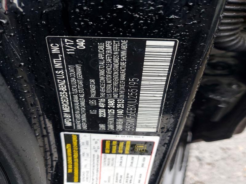 79160625 :رقم المزاد ، 55SWF6EBXJU255195 vin ، 2018 Mercedes-benz C مزاد بيع