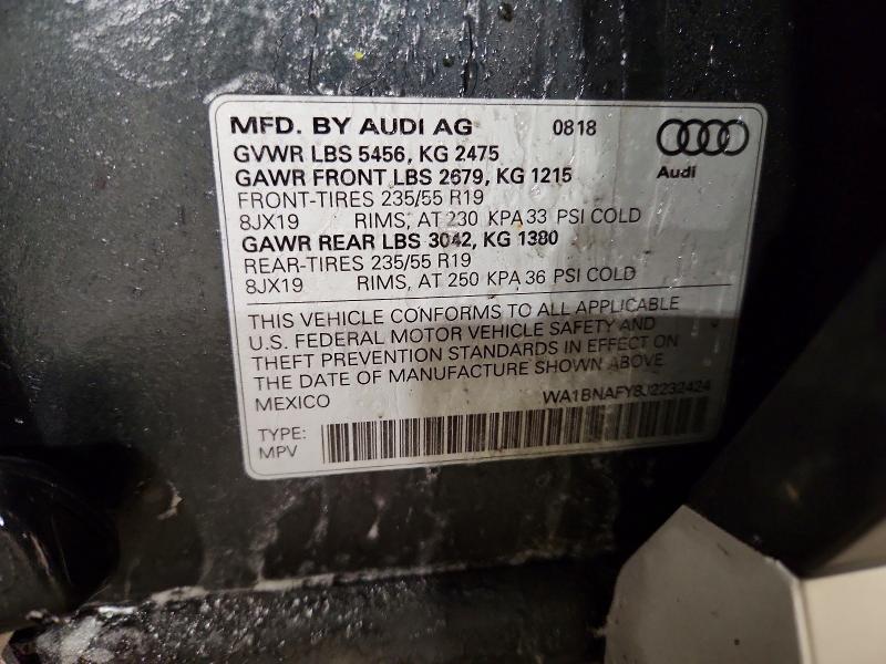 Продаж на аукціоні авто 2018 Audi Q5, vin: WA1BNAFY8J2232424, номер лоту: 74894845