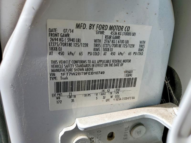 76468395 :رقم المزاد ، 1FT7W2BT9FEB10749 vin ، 2015 Ford F250 Super مزاد بيع