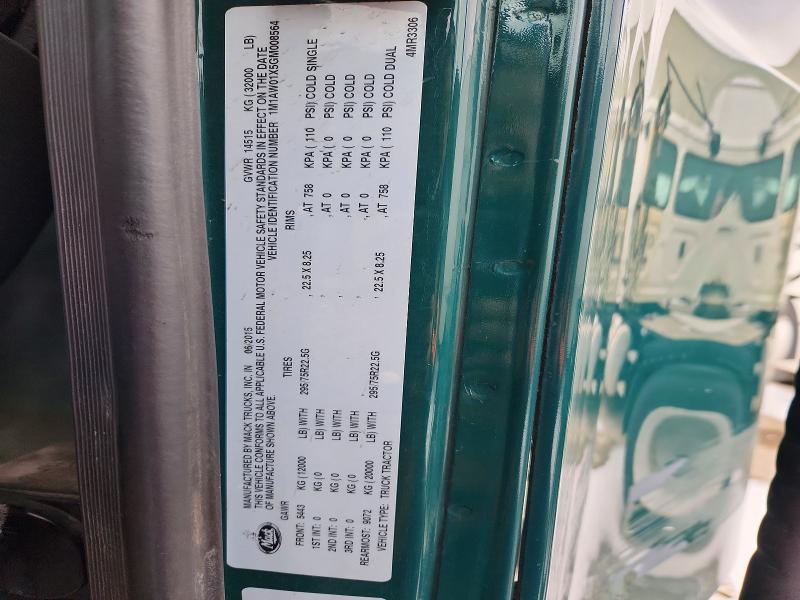 Aukcja sprzedaży 2016 Mack 600, vin: 1M1AW01X5GM008564, numer aukcji: 78299865