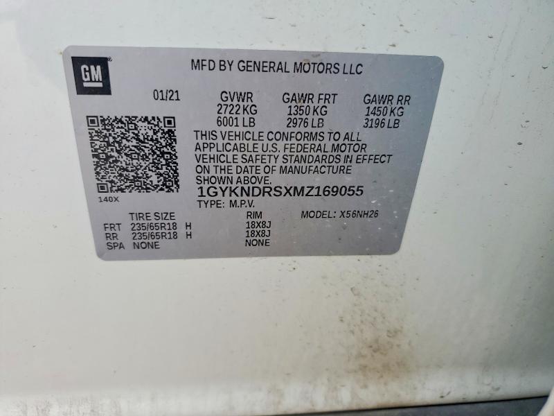 Aukcja sprzedaży 2021 Cadillac Xt5, vin: 1GYKNDRSXMZ169055, numer aukcji: 78114465