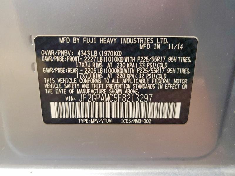 Aukcja sprzedaży 2015 Subaru Xv Crosstrek, vin: JF2GPAMC5F8213297, numer aukcji: 76740675