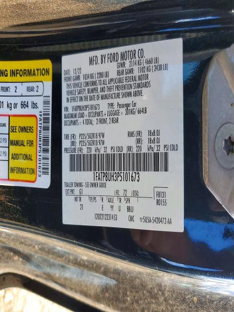 Продаж на аукціоні авто 2023 Ford Mustang, vin: 1FATP8UH3P5101673, номер лоту: 74517845