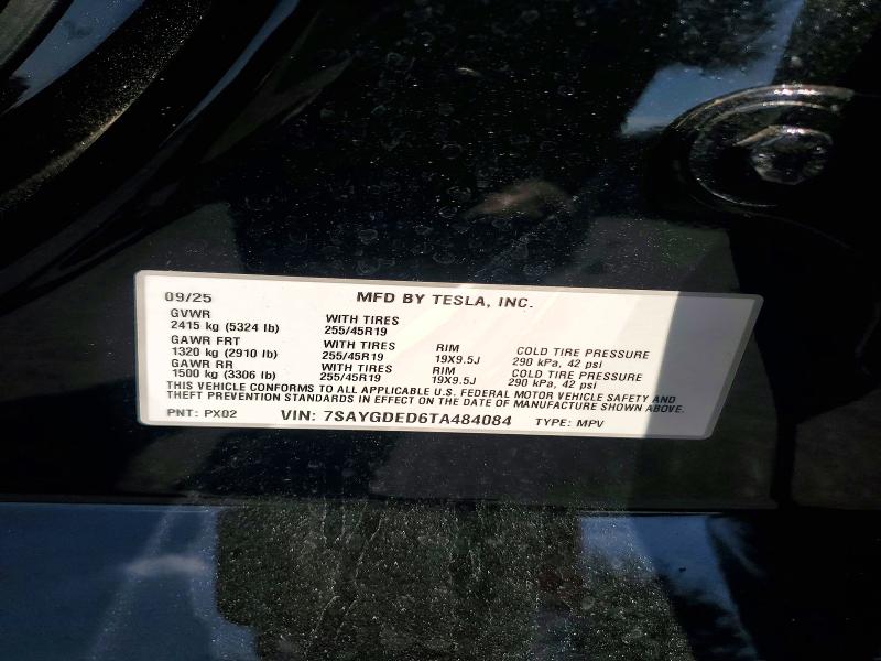 Продажа на аукционе авто 2026 Tesla Model Y, vin: 7SAYGDED6TA484084, номер лота: 77415735