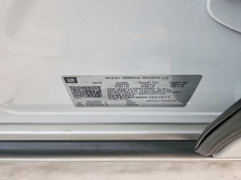 76801635 :رقم المزاد ، 5GAEVBKW2KJ157077 vin ، 2019 Buick Enclave مزاد بيع
