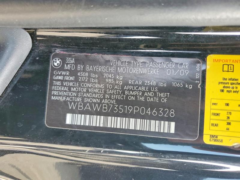 76270755 :رقم المزاد ، WBAWB73519P046328 vin ، 2009 Bmw 335 مزاد بيع