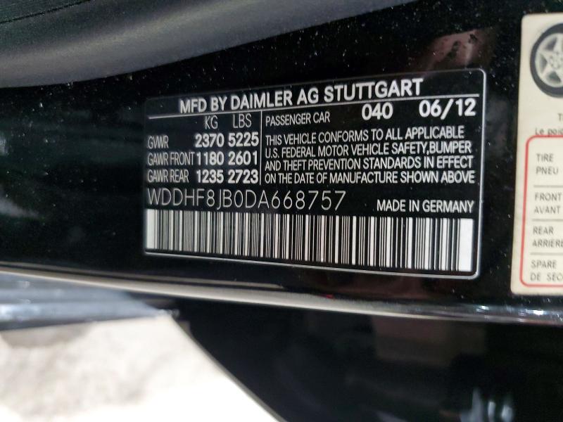 Продажа на аукционе авто 2013 Mercedes-benz E, vin: WDDHF8JB0DA668757, номер лота: 79204545