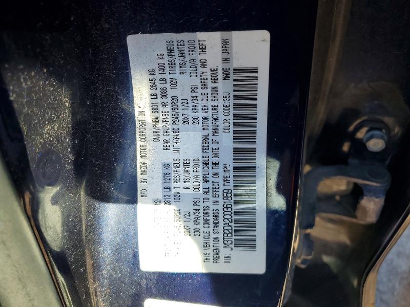 Продажа на аукционе авто 2012 Mazda Cx-9, vin: JM3TB2DA2C0361859, номер лота: 77831365