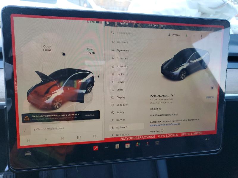 Продажа на аукционе авто 2024 Tesla Model Y, vin: 7SAYGDEE8RA250921, номер лота: 74026775