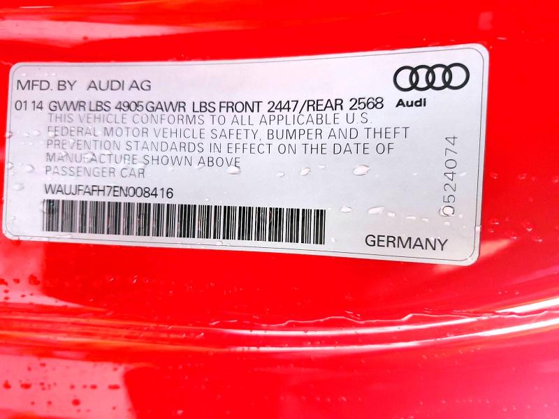 77600475 :رقم المزاد ، WAUJFAFH7EN008416 vin ، 2014 Audi A5 مزاد بيع