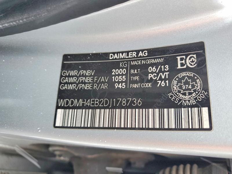 Продажа на аукционе авто 2013 Mercedes-benz B250, vin: WDDMH4EB2DJ178736, номер лота: 74752945