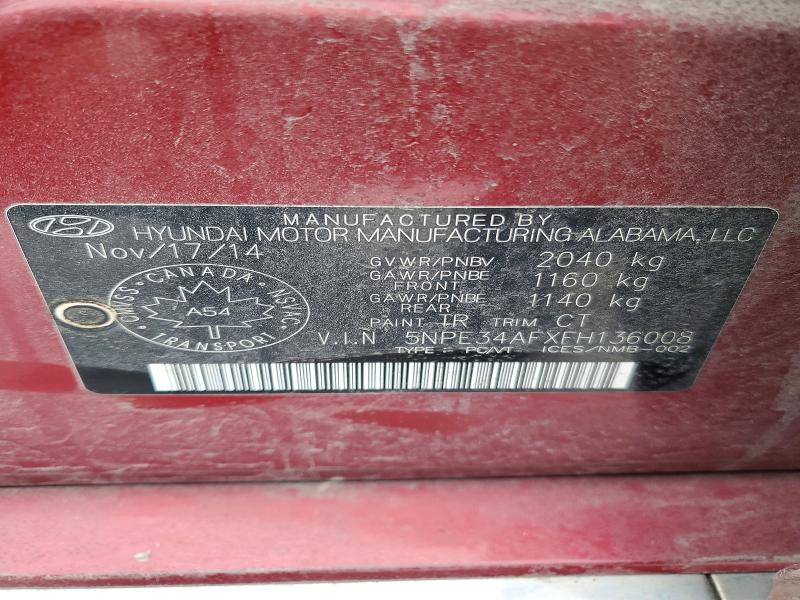 Продаж на аукціоні авто 2015 Hyundai Sonata, vin: 5NPE34AFXFH136008, номер лоту: 77383755