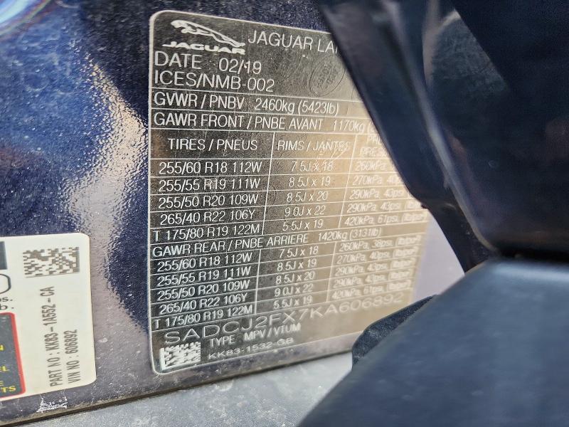 Продажа на аукционе авто 2019 Jaguar F-pace, vin: SADCJ2FX7KA606892, номер лота: 76751885