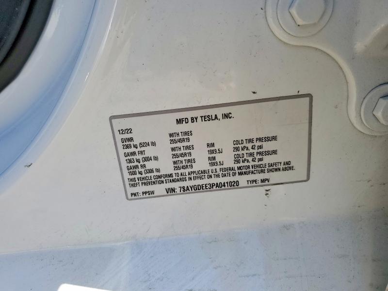 Aukcja sprzedaży 2023 Tesla Model Y, vin: 7SAYGDEE3PA041020, numer aukcji: 77957205