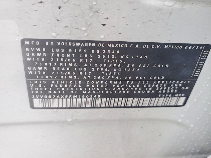 2024 Volkswagen Tiguan მანქანა იყიდება აუქციონზე, vin: 3VVRB7AX5RM150946, აუქციონის ნომერი: 78029265