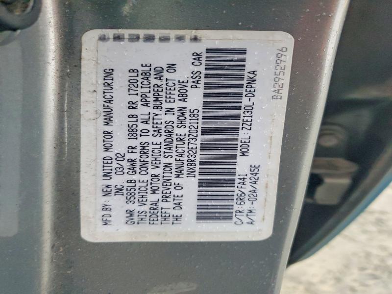 Aukcja sprzedaży 2003 Toyota Corolla, vin: 1NXBR32E73Z021185, numer aukcji: 77741815