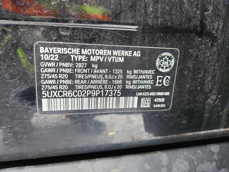 2023 Bmw X5 მანქანა იყიდება აუქციონზე, vin: 5UXCR6C02P9P17375, აუქციონის ნომერი: 77718915