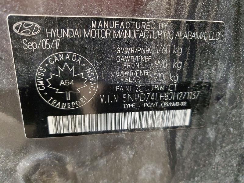Продажа на аукционе авто 2018 Hyundai Elantra Se, vin: 5NPD74LF8JH271137, номер лота: 76623555