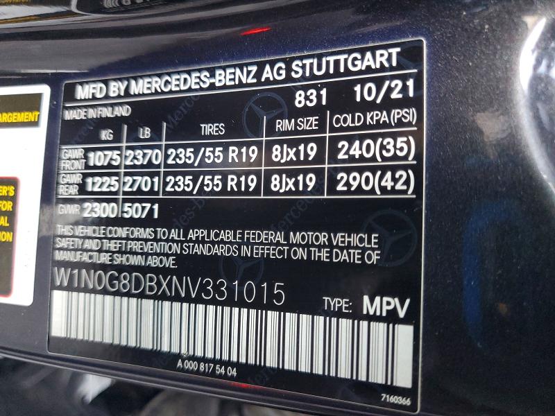 Продаж на аукціоні авто 2022 Mercedes-benz Glc 300, vin: W1N0G8DBXNV331015, номер лоту: 75879705